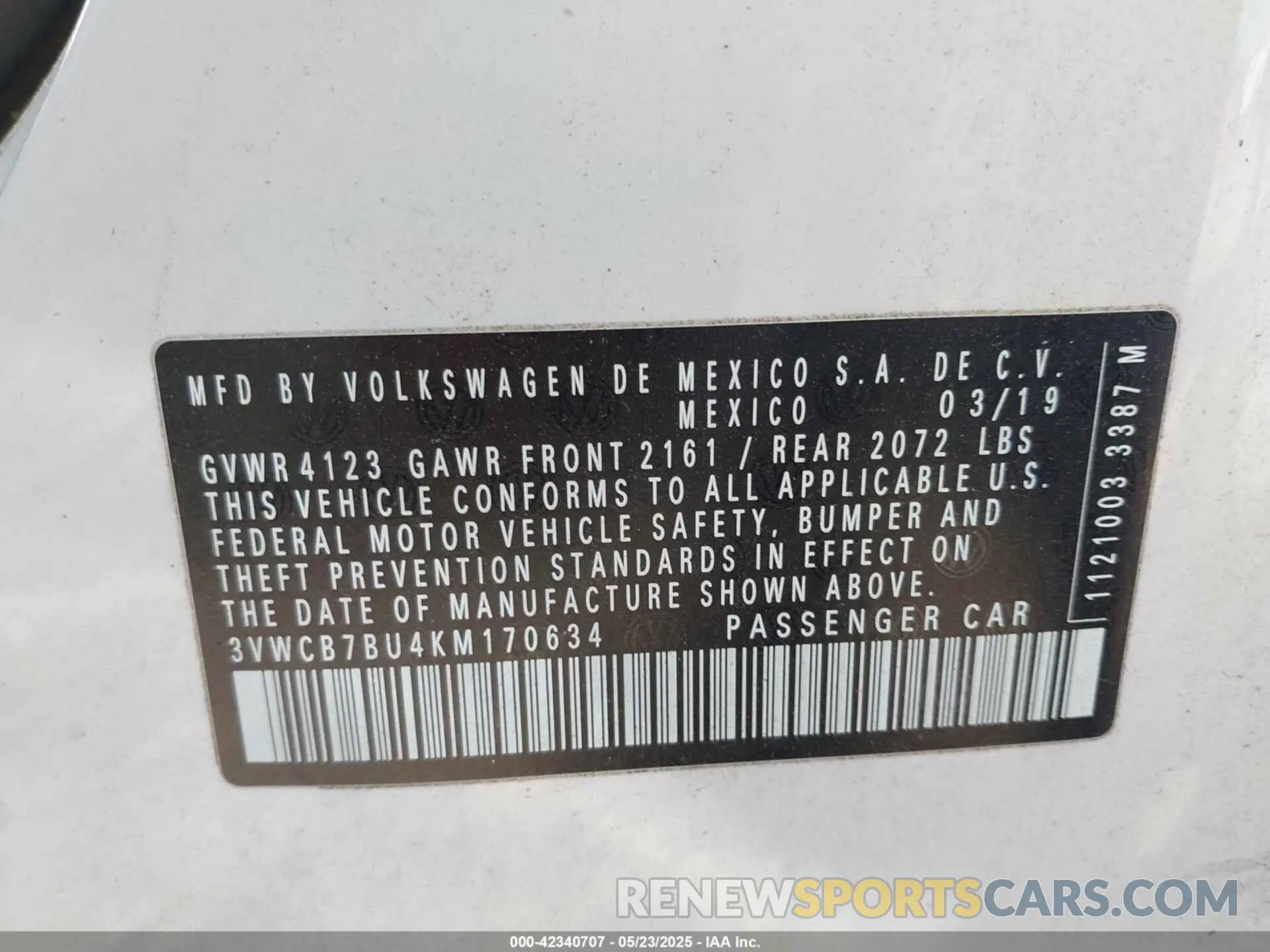 9 Photograph of a damaged car 3VWCB7BU4KM170634 VOLKSWAGEN JETTA 2019