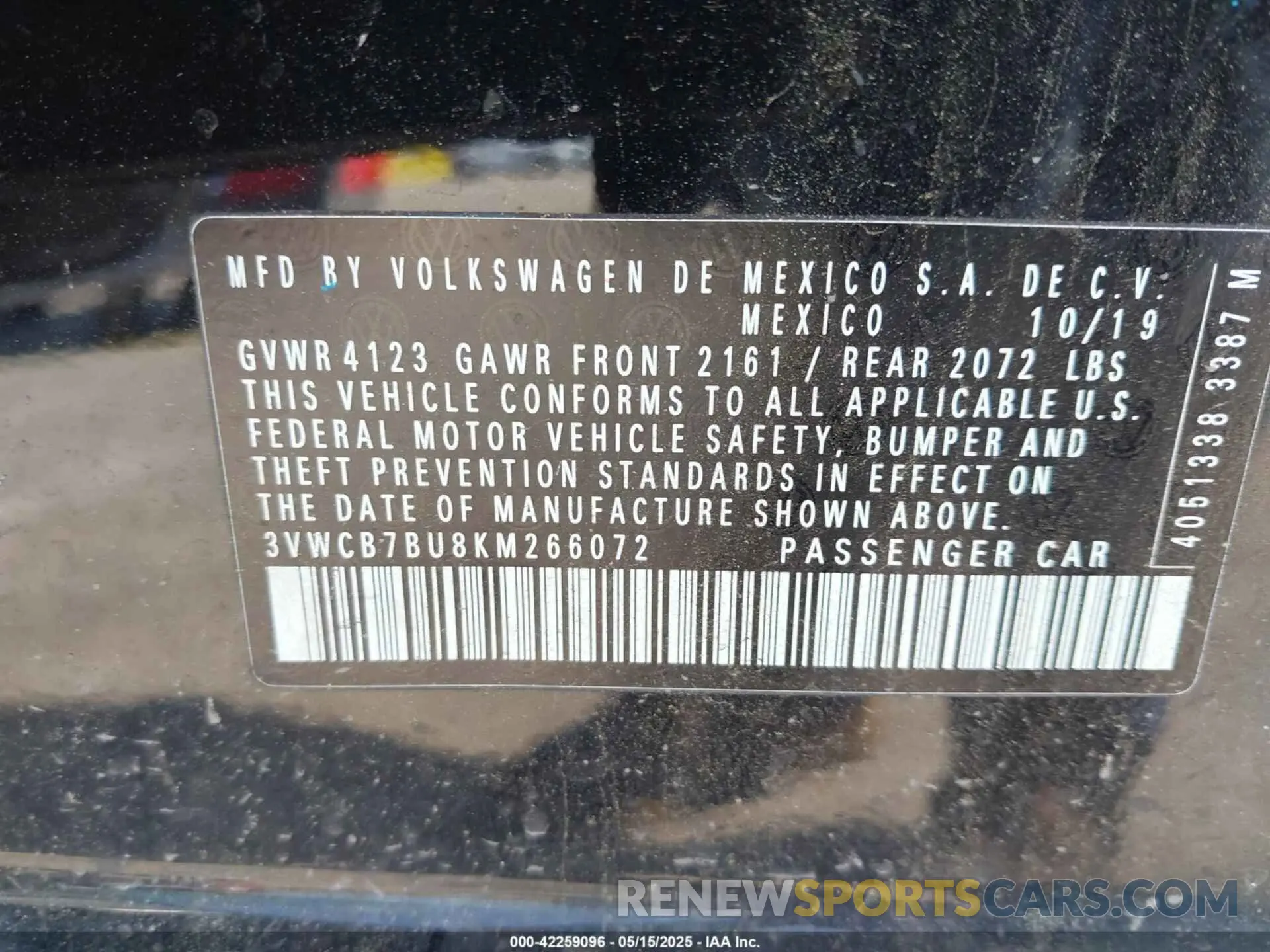 9 Фотография поврежденного автомобиля 3VWCB7BU8KM266072 VOLKSWAGEN JETTA 2019