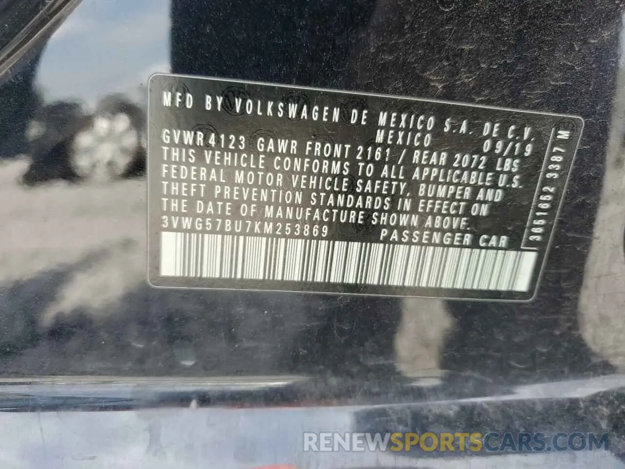 14 Photograph of a damaged car 3VWG57BU7KM253869 VOLKSWAGEN JETTA 2019