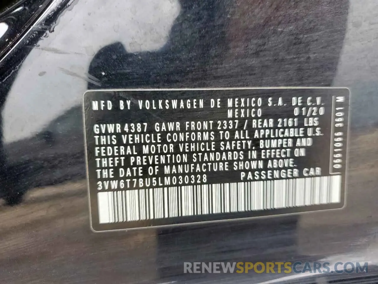 12 Photograph of a damaged car 3VW6T7BU5LM030328 VOLKSWAGEN JETTA 2020