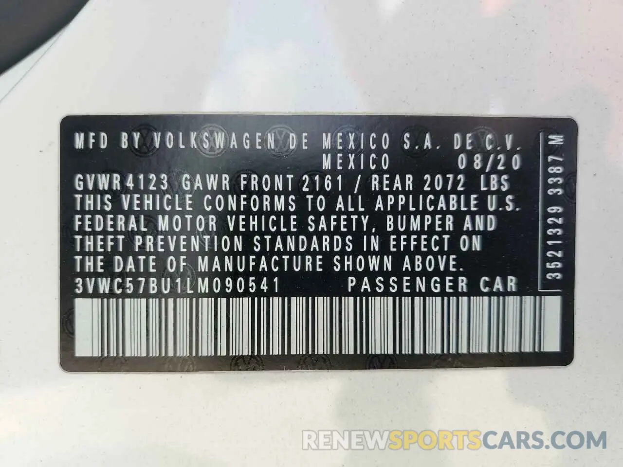 14 Photograph of a damaged car 3VWC57BU1LM090541 VOLKSWAGEN JETTA 2020