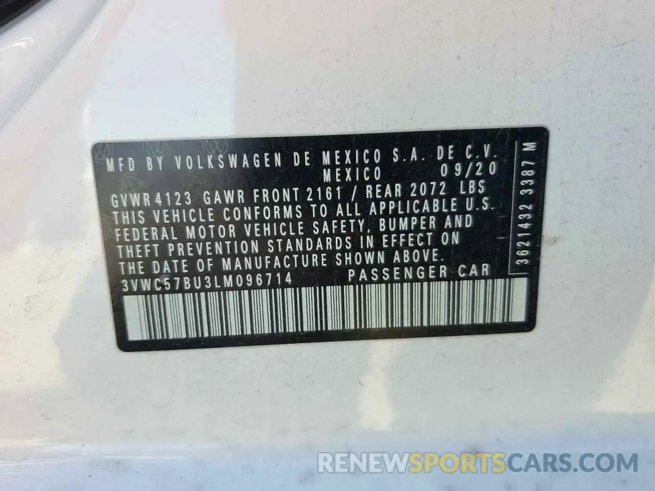 13 Photograph of a damaged car 3VWC57BU3LM096714 VOLKSWAGEN JETTA 2020