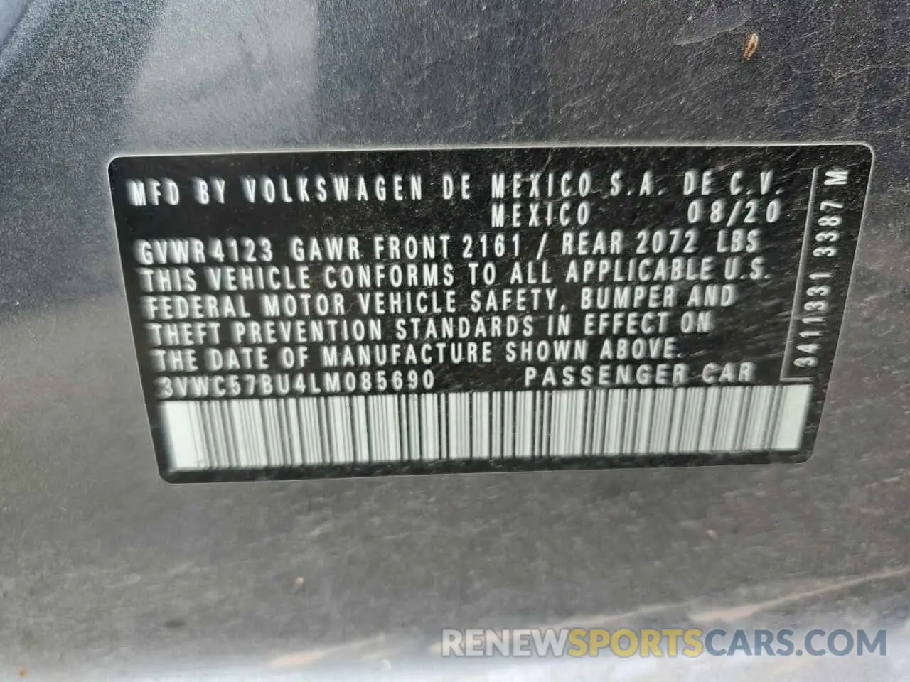 13 Photograph of a damaged car 3VWC57BU4LM085690 VOLKSWAGEN JETTA 2020