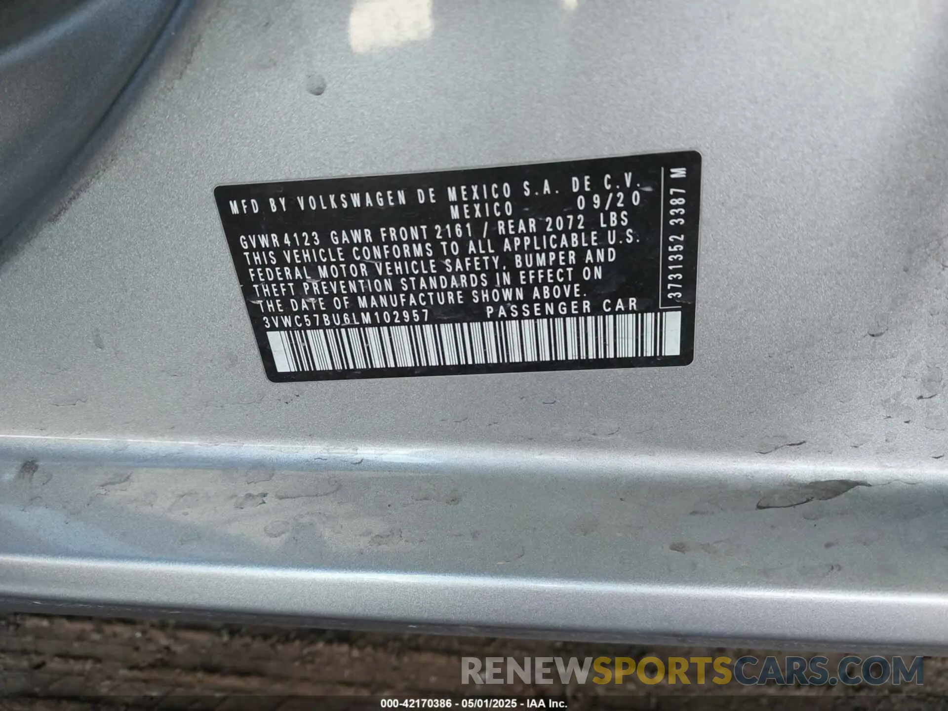 9 Фотография поврежденного автомобиля 3VWC57BU6LM102957 VOLKSWAGEN JETTA 2020