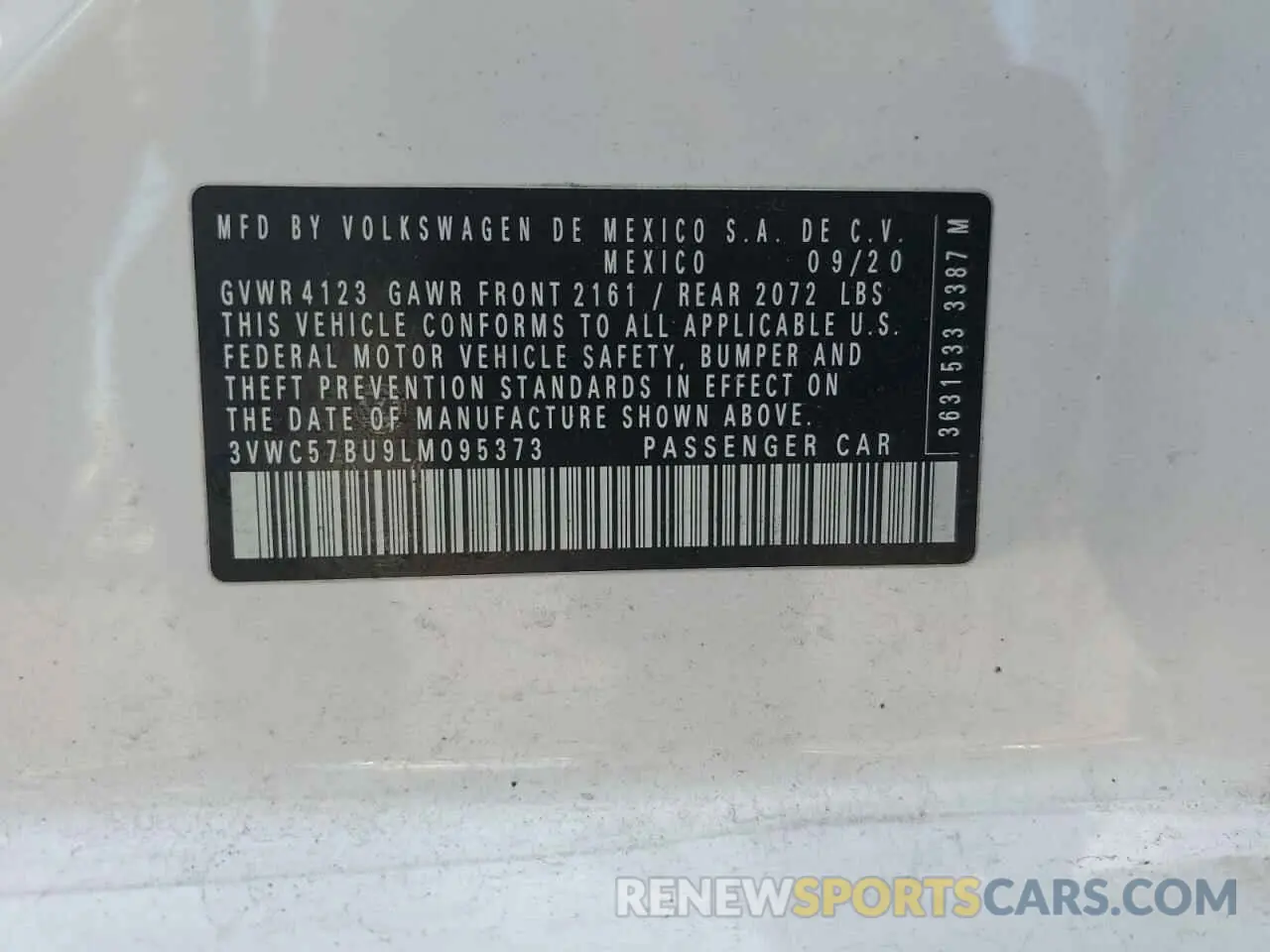 13 Фотография поврежденного автомобиля 3VWC57BU9LM095373 VOLKSWAGEN JETTA 2020