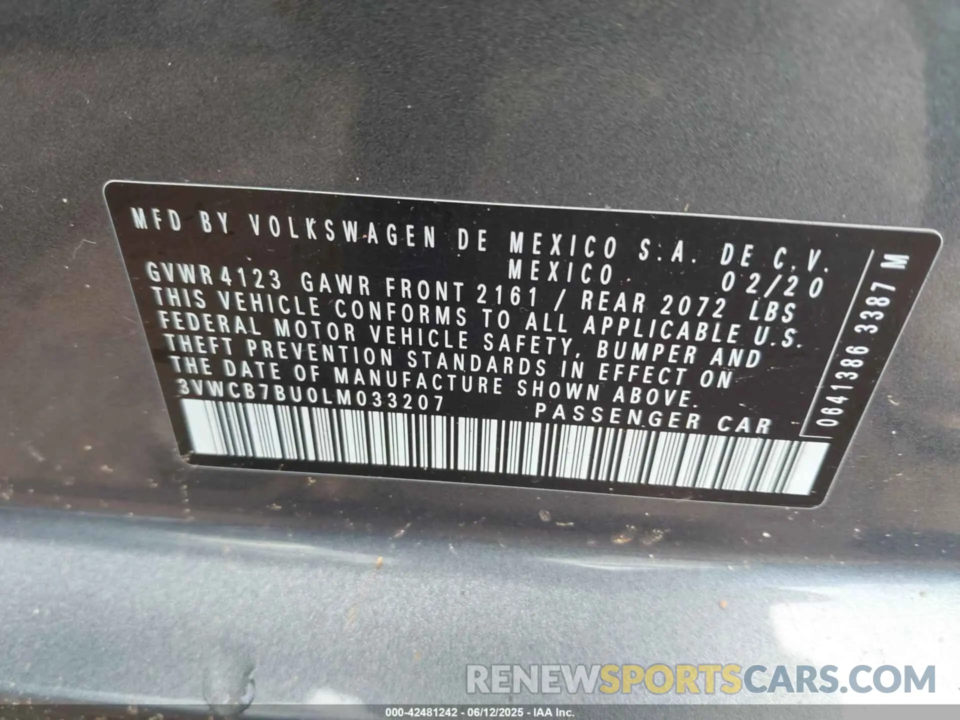 9 Фотография поврежденного автомобиля 3VWCB7BU0LM033207 VOLKSWAGEN JETTA 2020