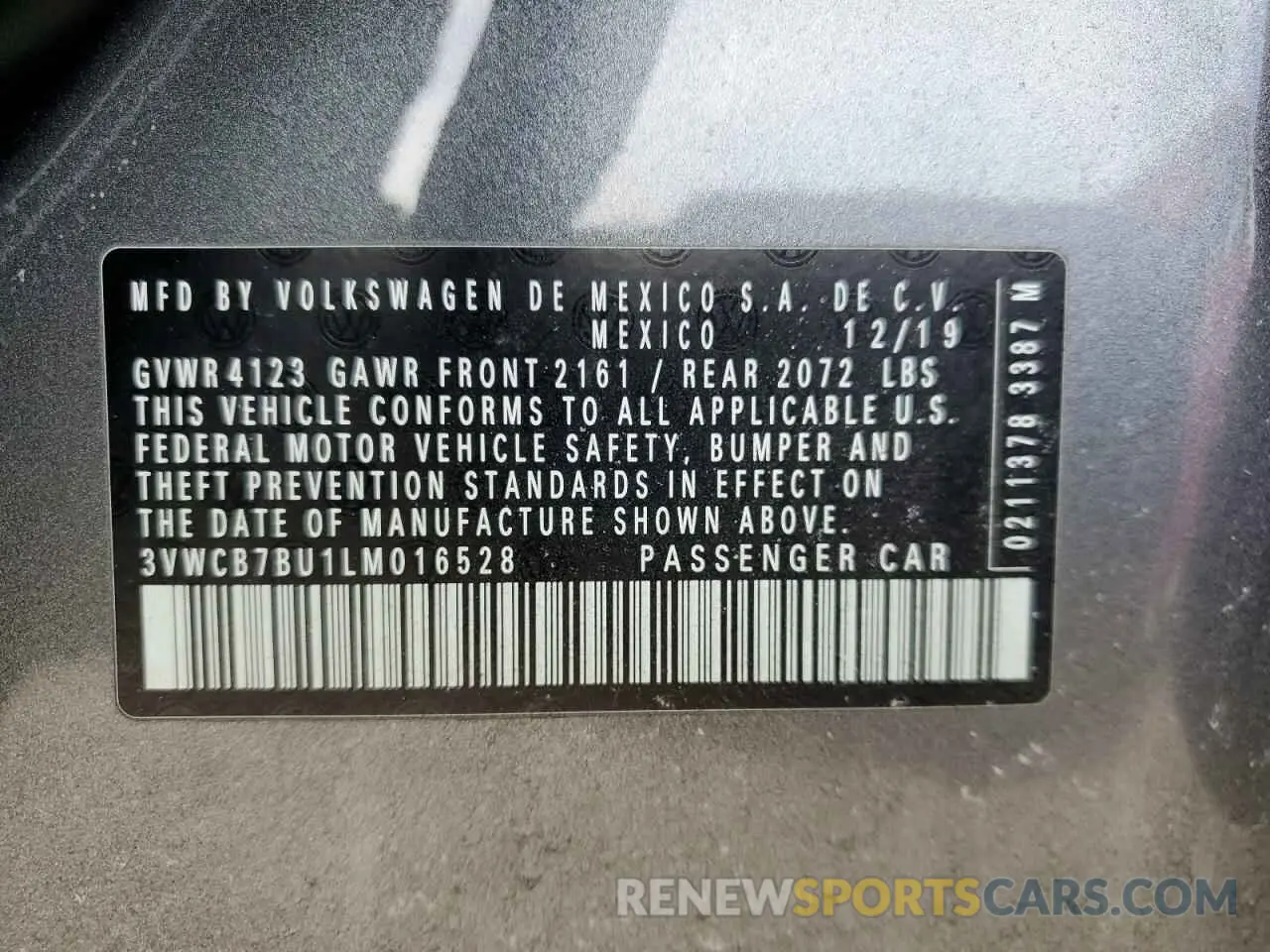 12 Фотография поврежденного автомобиля 3VWCB7BU1LM016528 VOLKSWAGEN JETTA 2020