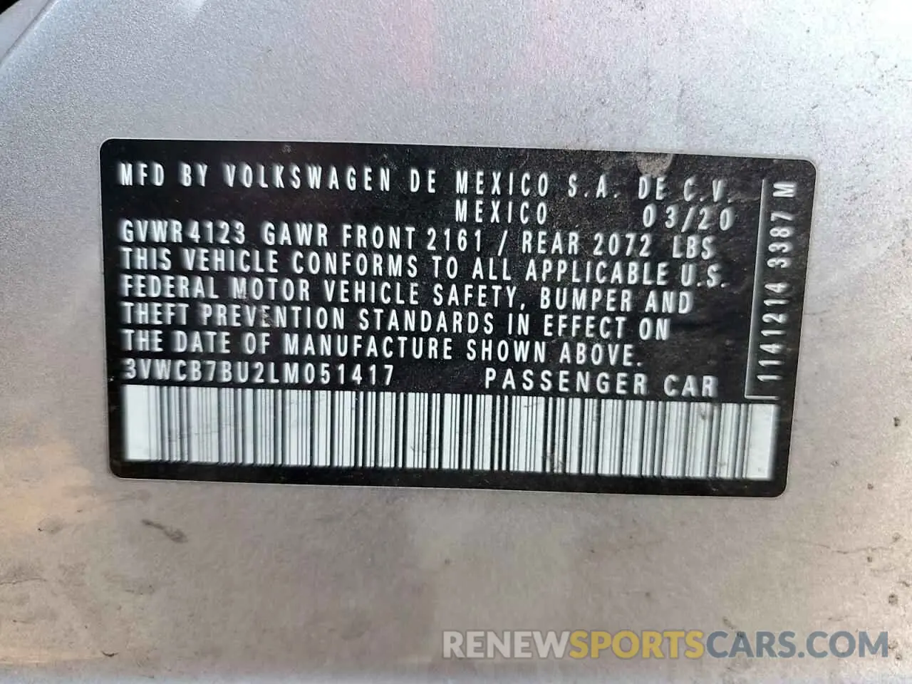 12 Фотография поврежденного автомобиля 3VWCB7BU2LM051417 VOLKSWAGEN JETTA 2020