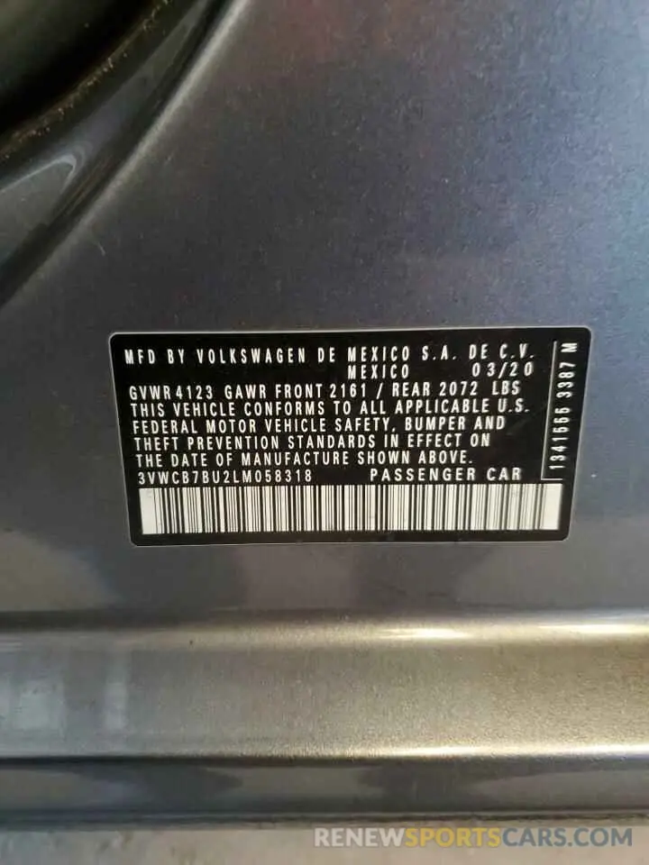 12 Photograph of a damaged car 3VWCB7BU2LM058318 VOLKSWAGEN JETTA 2020