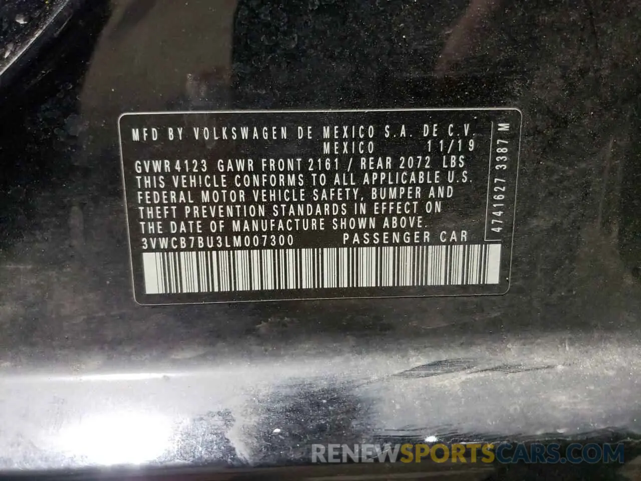 13 Photograph of a damaged car 3VWCB7BU3LM007300 VOLKSWAGEN JETTA 2020