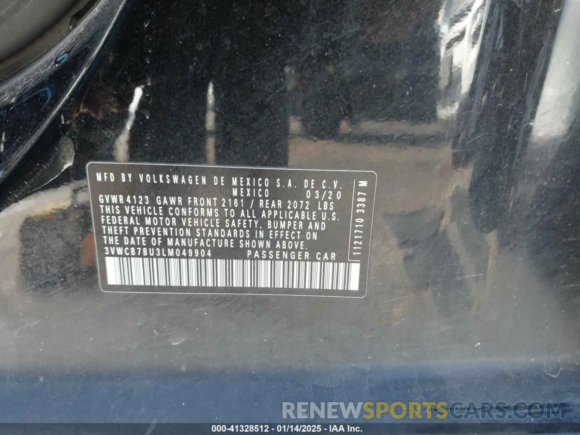 9 Фотография поврежденного автомобиля 3VWCB7BU3LM049904 VOLKSWAGEN JETTA 2020
