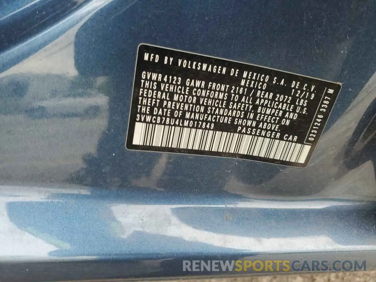 12 Фотография поврежденного автомобиля 3VWCB7BU4LM017849 VOLKSWAGEN JETTA 2020