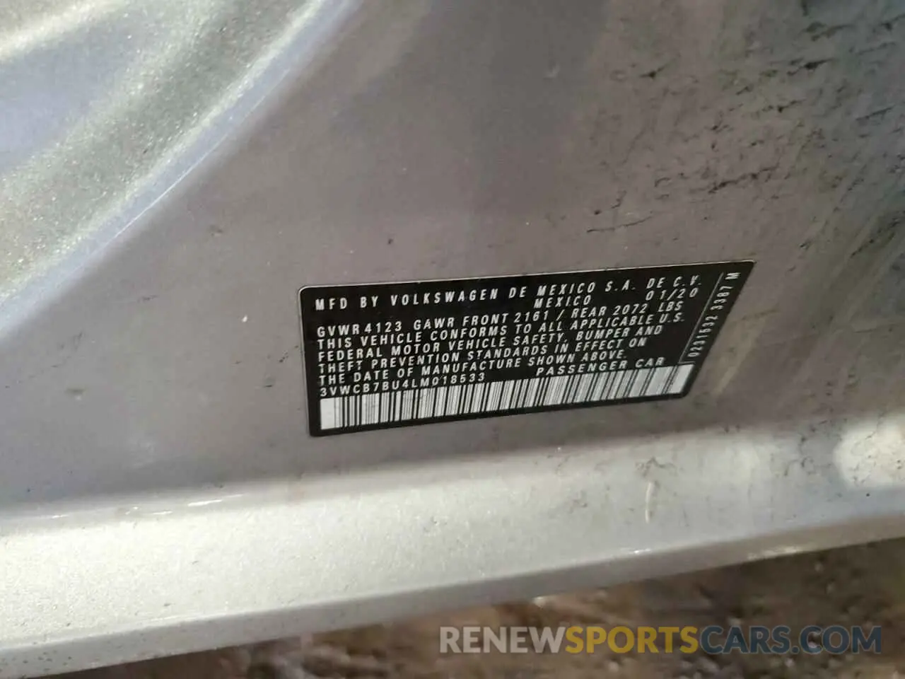 13 Photograph of a damaged car 3VWCB7BU4LM018533 VOLKSWAGEN JETTA 2020