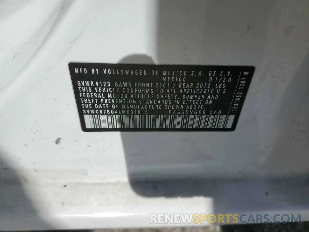 14 Photograph of a damaged car 3VWCB7BU4LM031816 VOLKSWAGEN JETTA 2020