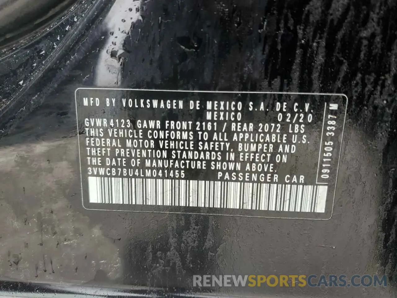 14 Photograph of a damaged car 3VWCB7BU4LM041455 VOLKSWAGEN JETTA 2020