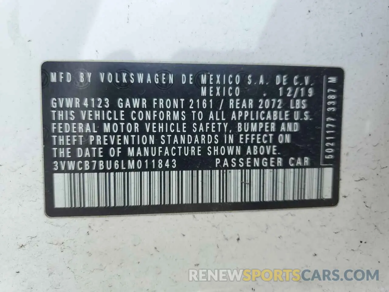 13 Фотография поврежденного автомобиля 3VWCB7BU6LM011843 VOLKSWAGEN JETTA 2020