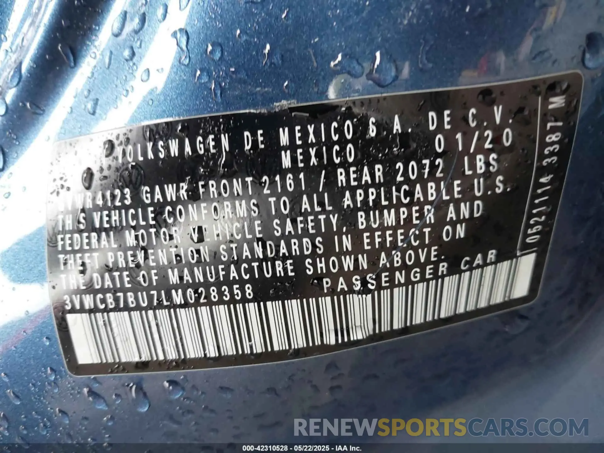 9 Фотография поврежденного автомобиля 3VWCB7BU7LM028358 VOLKSWAGEN JETTA 2020