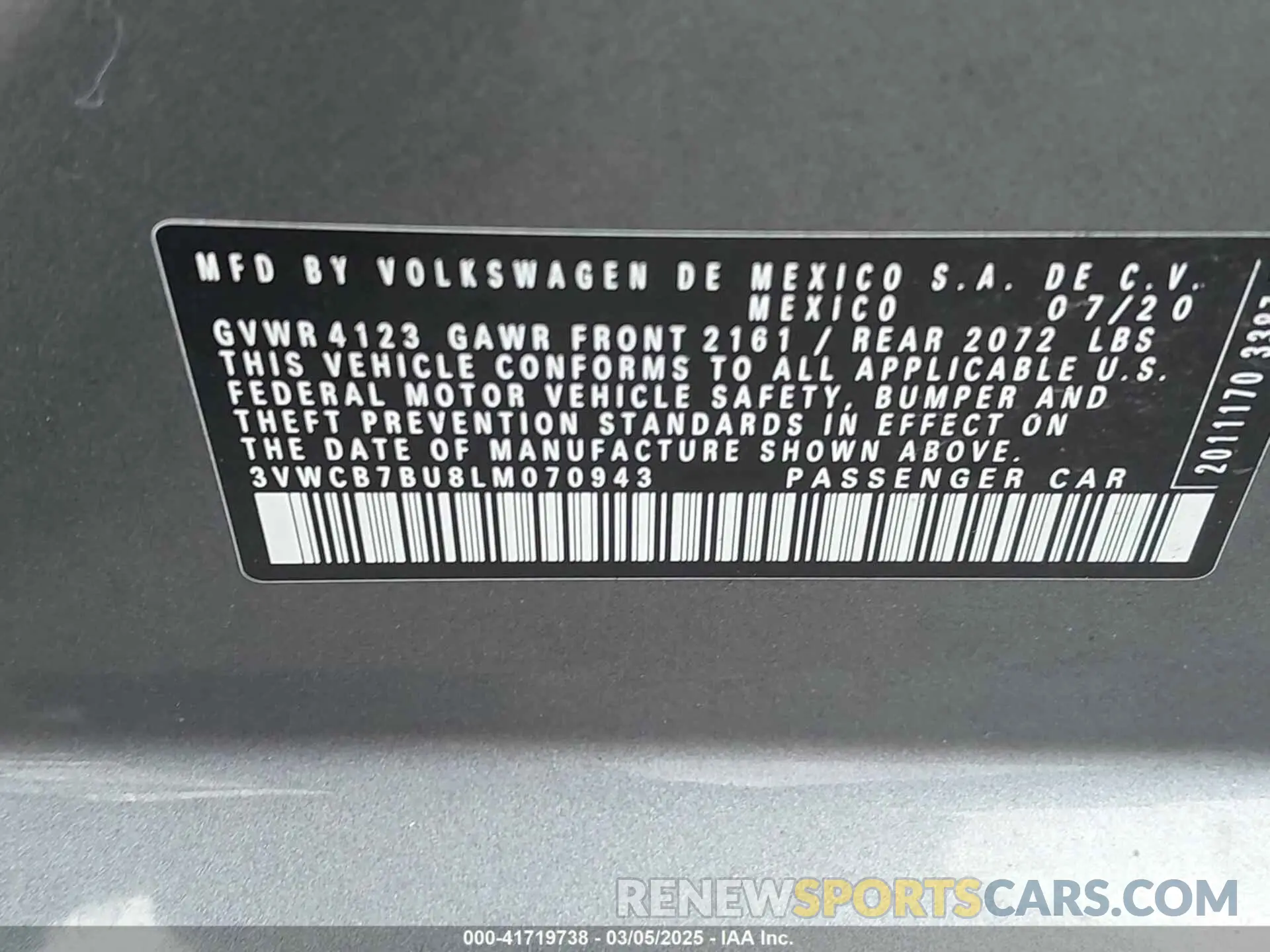 9 Фотография поврежденного автомобиля 3VWCB7BU8LM070943 VOLKSWAGEN JETTA 2020