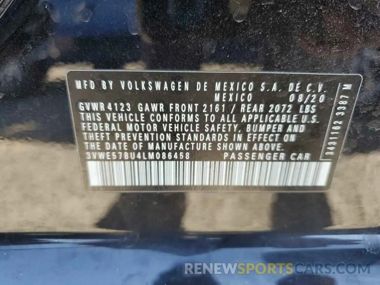 12 Фотография поврежденного автомобиля 3VWE57BU4LM086458 VOLKSWAGEN JETTA 2020