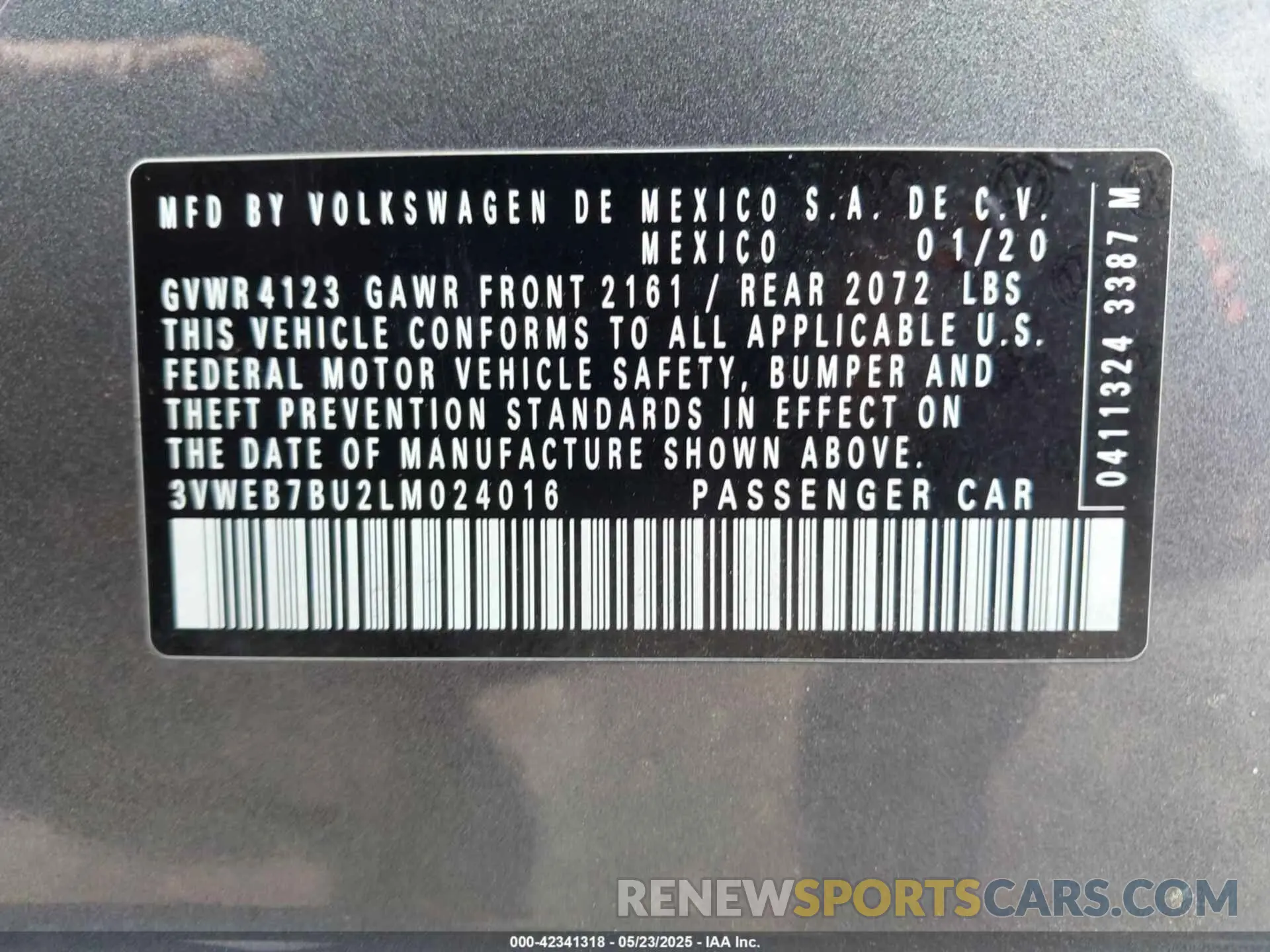 9 Photograph of a damaged car 3VWEB7BU2LM024016 VOLKSWAGEN JETTA 2020