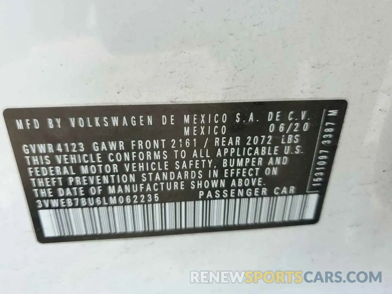 14 Фотография поврежденного автомобиля 3VWEB7BU6LM062235 VOLKSWAGEN JETTA 2020