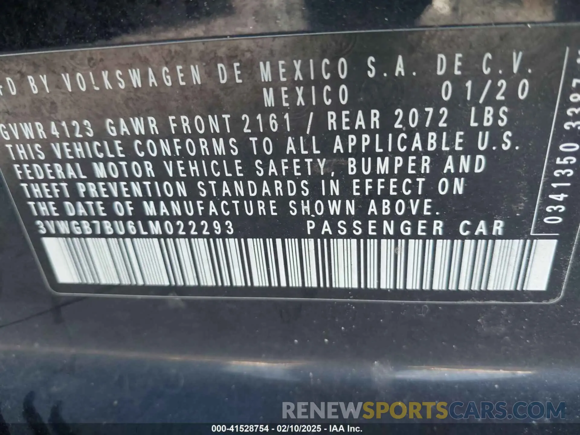 9 Фотография поврежденного автомобиля 3VWGB7BU6LM022293 VOLKSWAGEN JETTA 2020