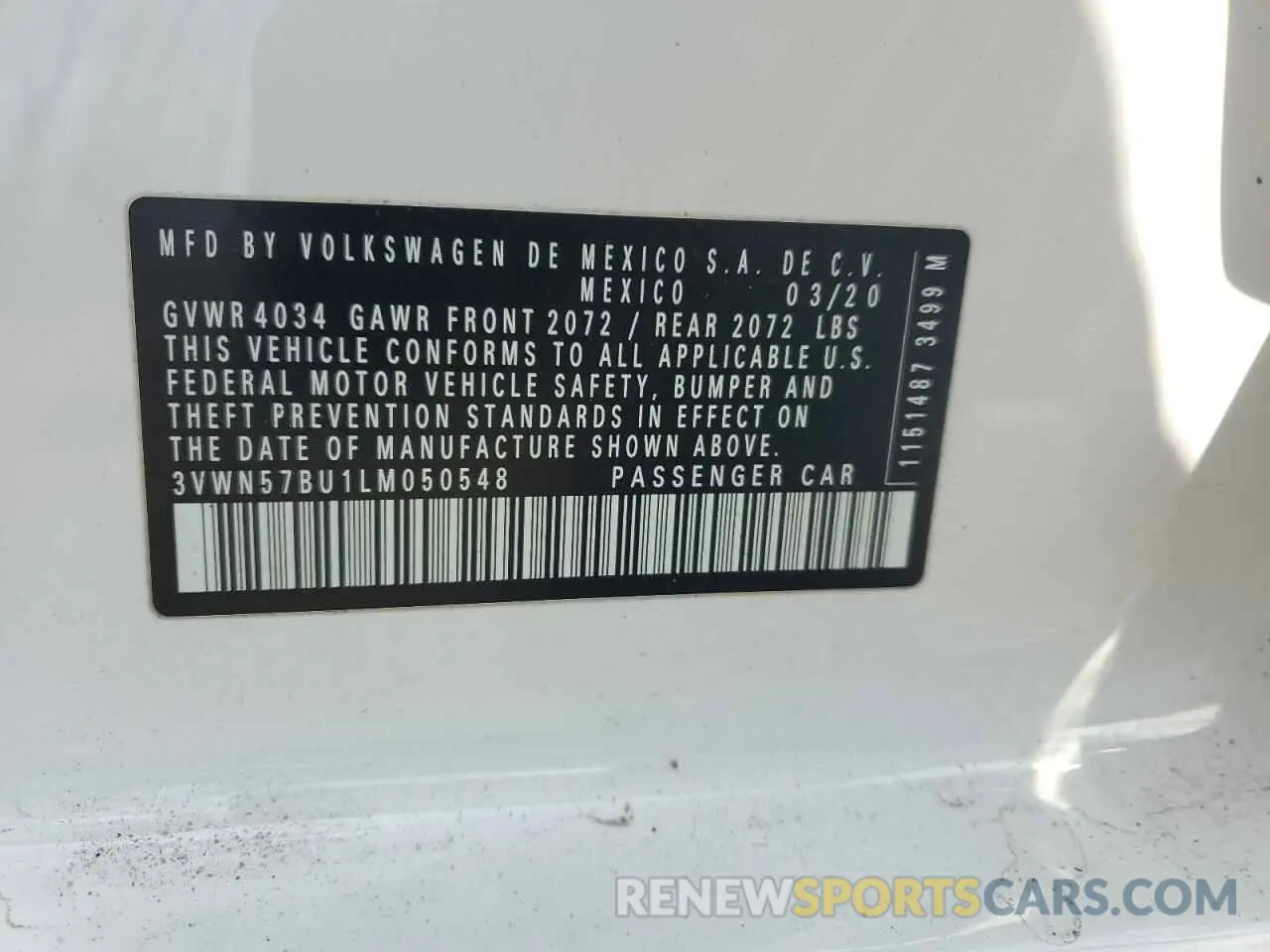 13 Фотография поврежденного автомобиля 3VWN57BU1LM050548 VOLKSWAGEN JETTA 2020
