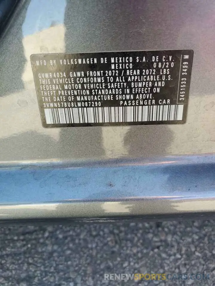 12 Photograph of a damaged car 3VWN57BU8LM087290 VOLKSWAGEN JETTA 2020