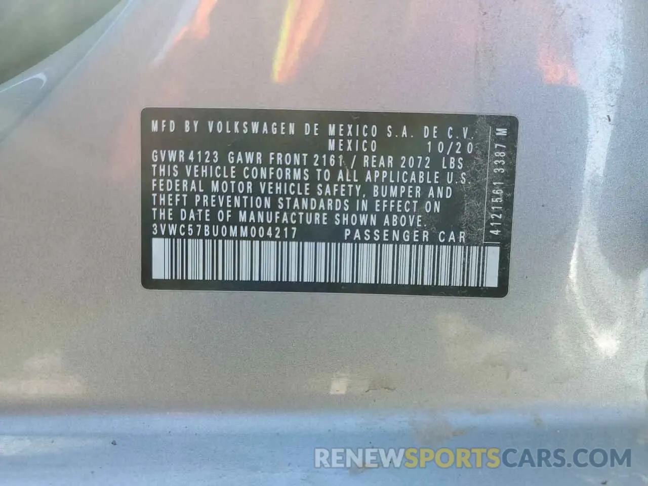 12 Photograph of a damaged car 3VWC57BU0MM004217 VOLKSWAGEN JETTA 2021