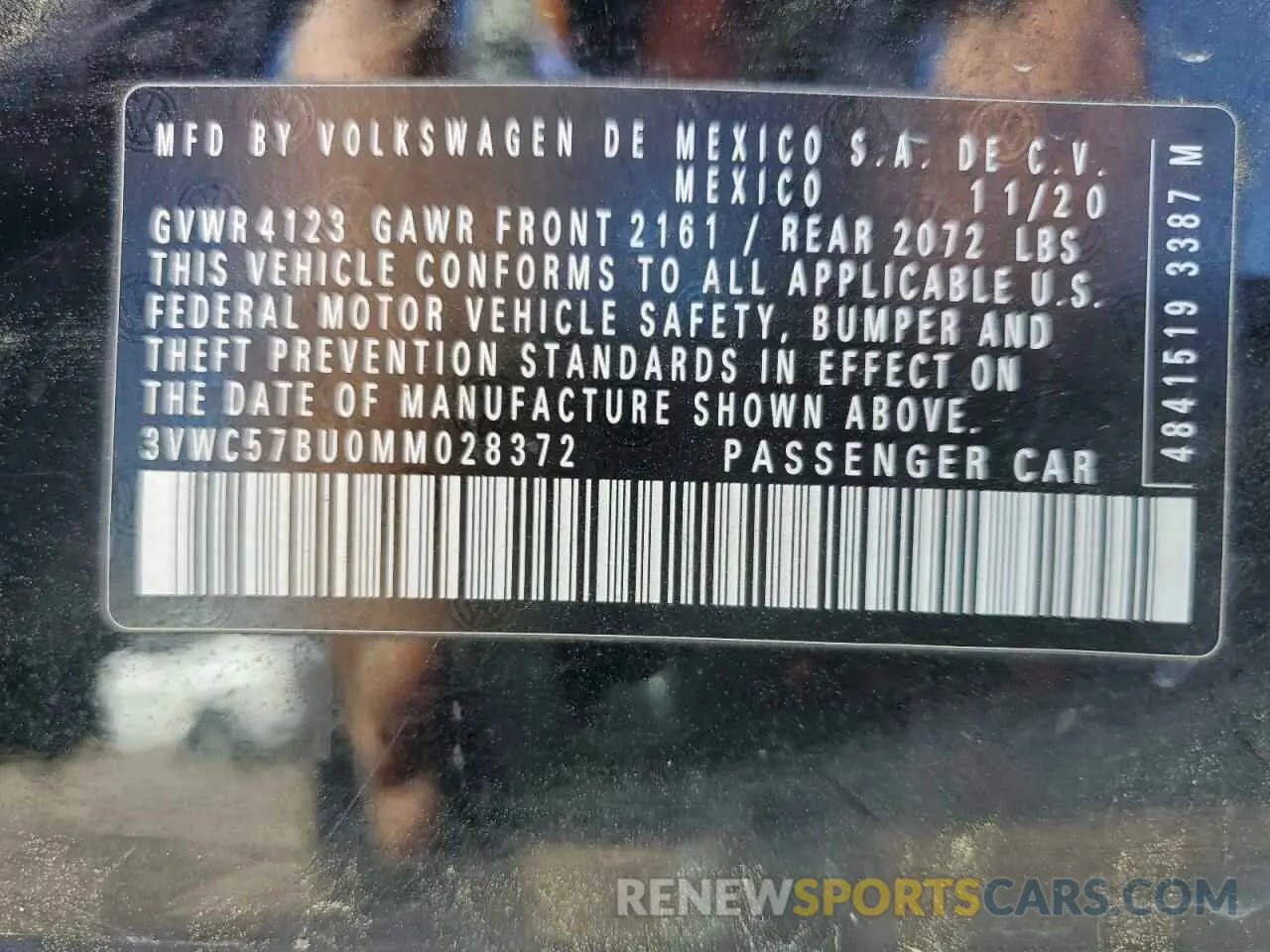 12 Фотография поврежденного автомобиля 3VWC57BU0MM028372 VOLKSWAGEN JETTA 2021