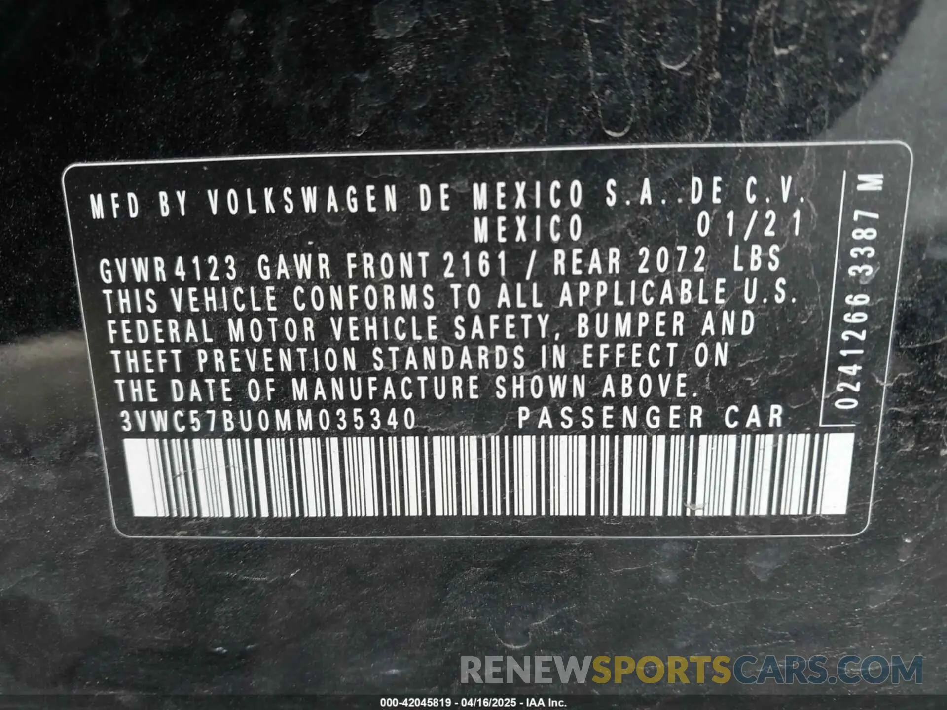 9 Фотография поврежденного автомобиля 3VWC57BU0MM035340 VOLKSWAGEN JETTA 2021