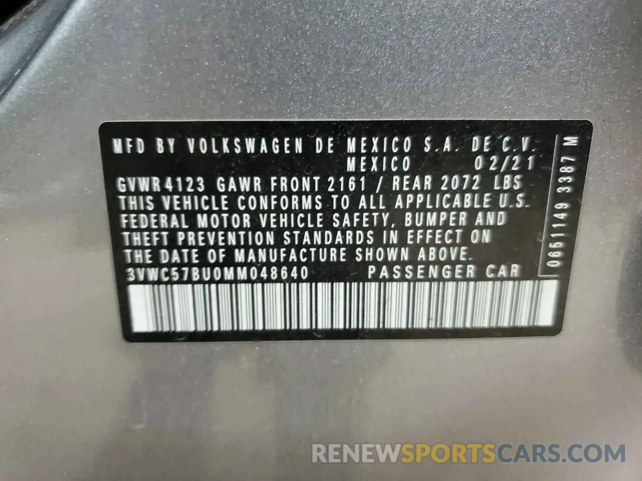 13 Photograph of a damaged car 3VWC57BU0MM048640 VOLKSWAGEN JETTA 2021