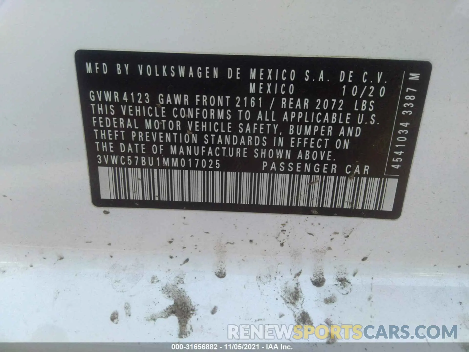 9 Фотография поврежденного автомобиля 3VWC57BU1MM017025 VOLKSWAGEN JETTA 2021