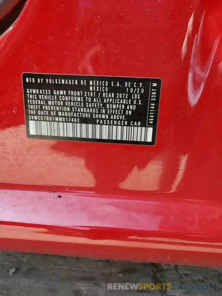12 Фотография поврежденного автомобиля 3VWC57BU1MM017462 VOLKSWAGEN JETTA 2021