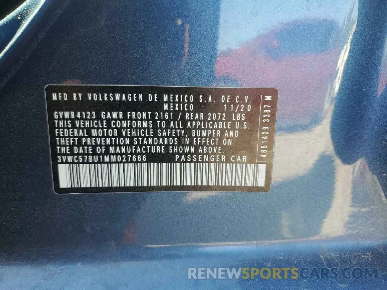12 Photograph of a damaged car 3VWC57BU1MM027666 VOLKSWAGEN JETTA 2021