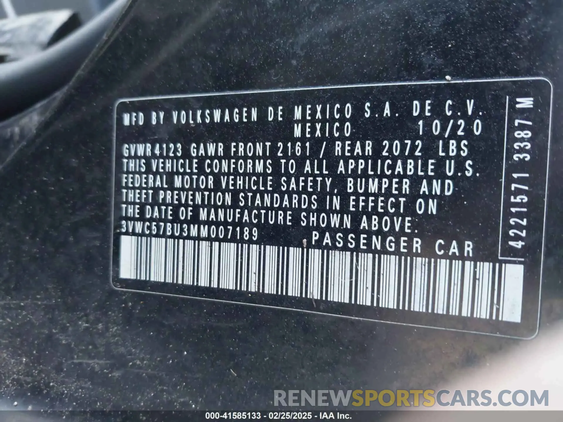 9 Фотография поврежденного автомобиля 3VWC57BU3MM007189 VOLKSWAGEN JETTA 2021