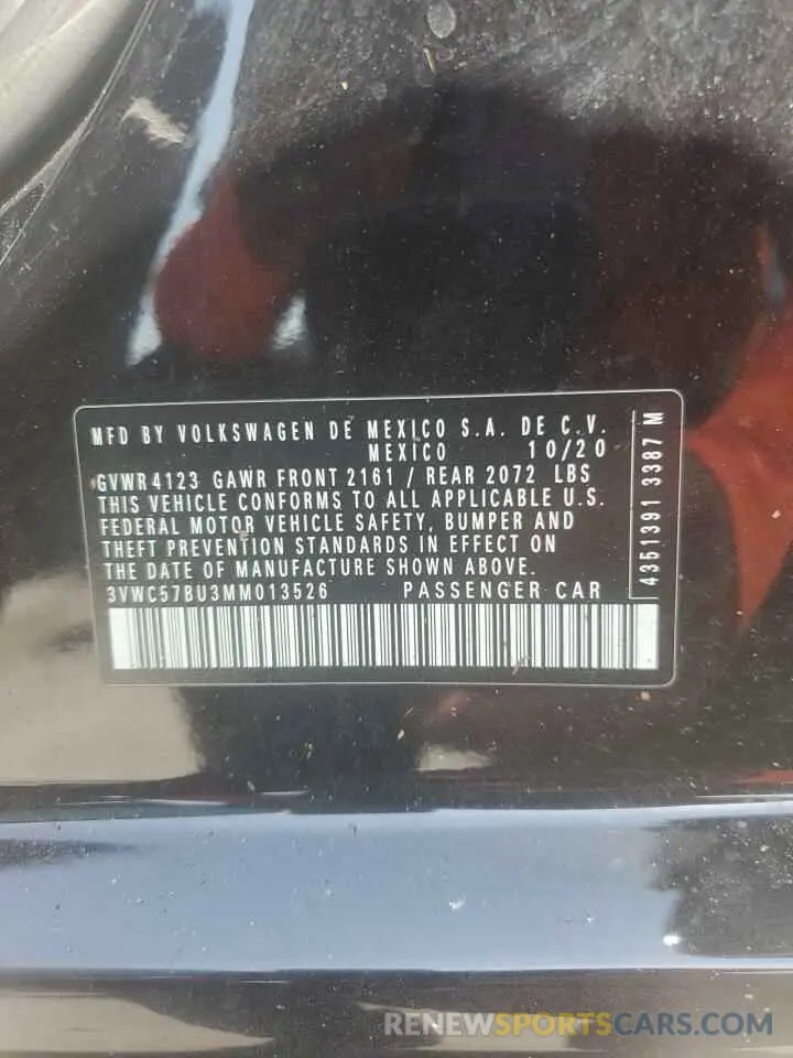 12 Photograph of a damaged car 3VWC57BU3MM013526 VOLKSWAGEN JETTA 2021