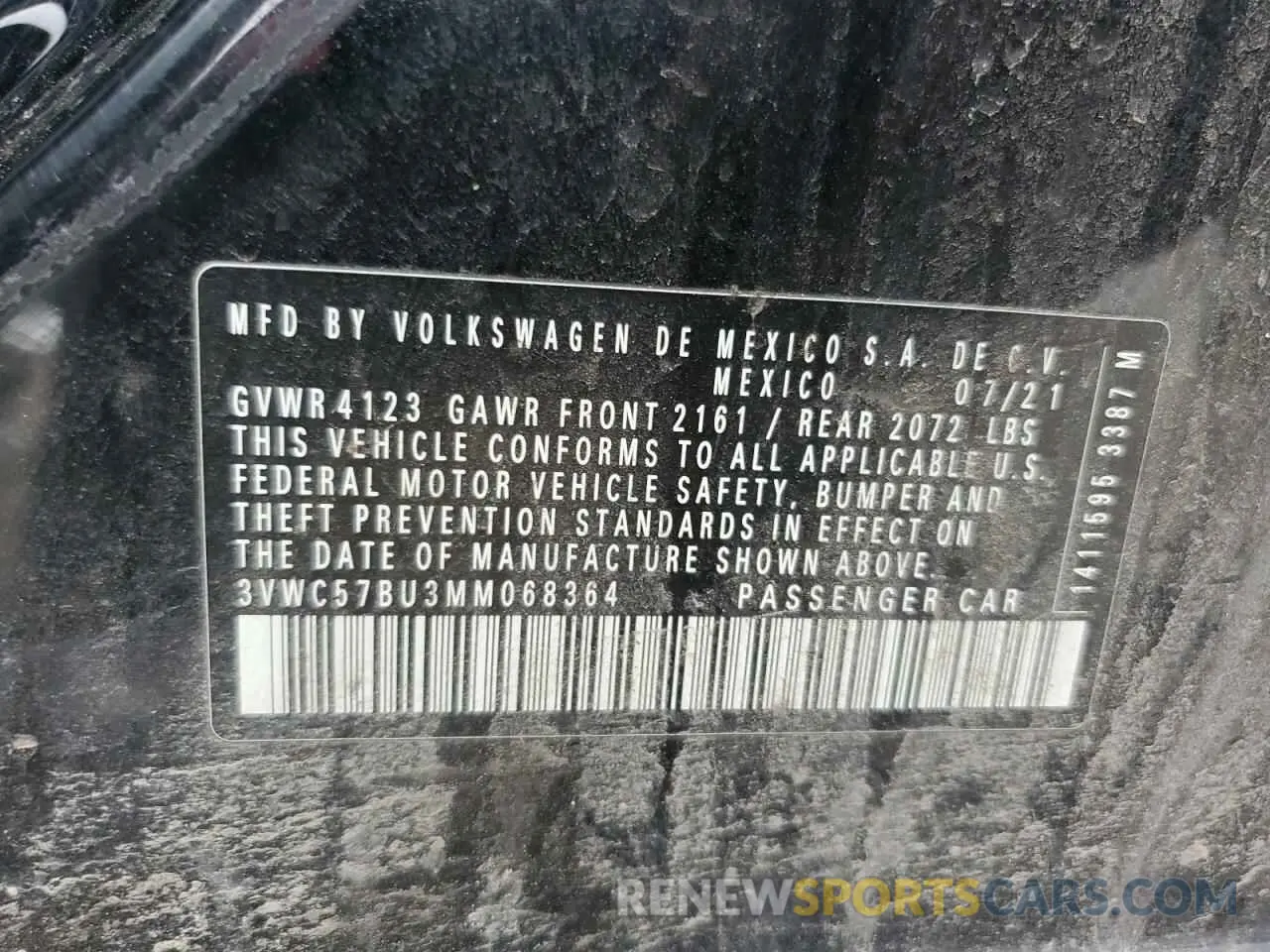 12 Photograph of a damaged car 3VWC57BU3MM068364 VOLKSWAGEN JETTA 2021