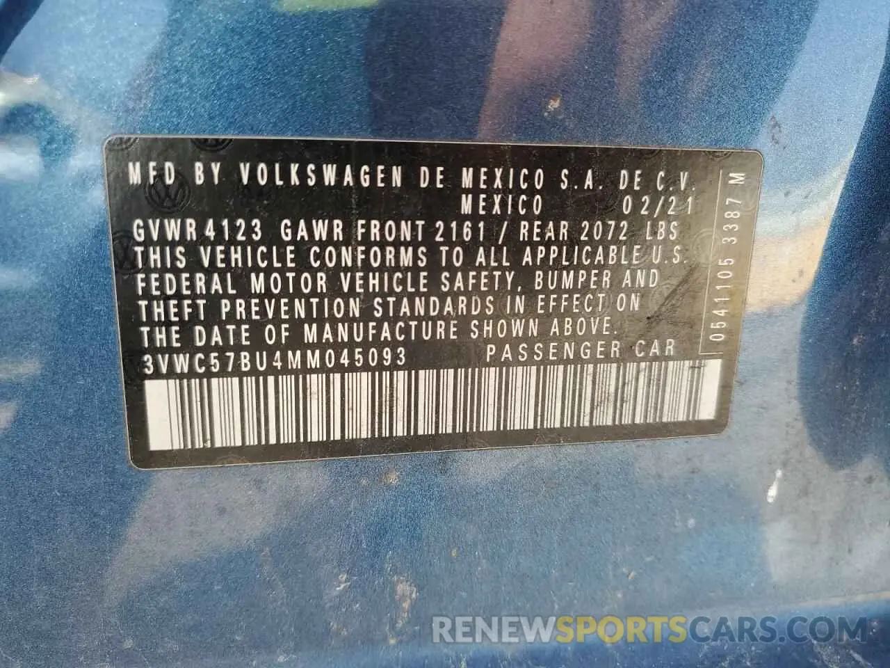 12 Photograph of a damaged car 3VWC57BU4MM045093 VOLKSWAGEN JETTA 2021