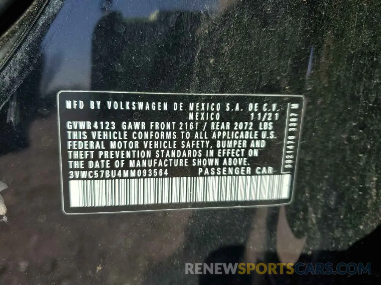 14 Photograph of a damaged car 3VWC57BU4MM093564 VOLKSWAGEN JETTA 2021