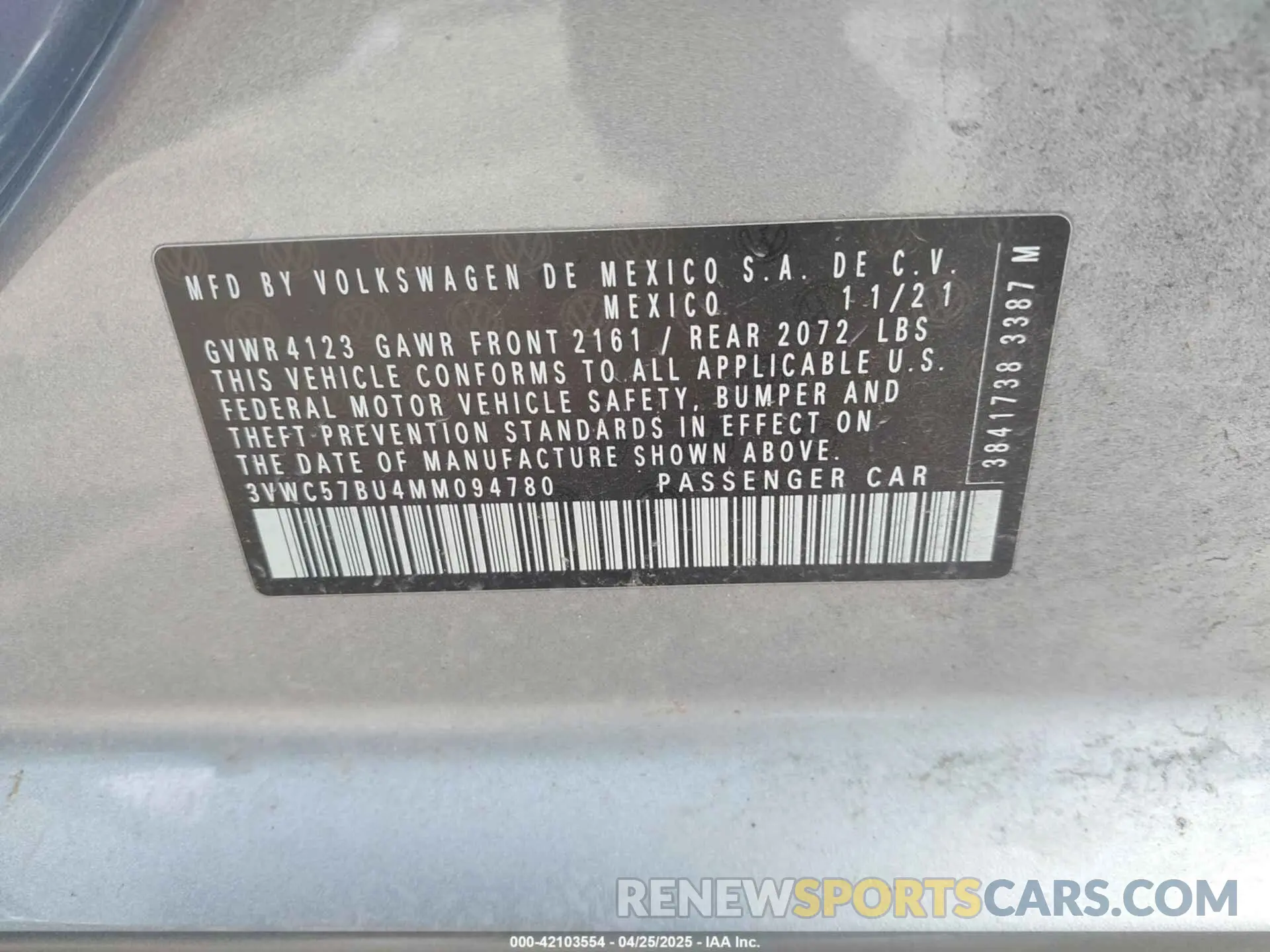 9 Photograph of a damaged car 3VWC57BU4MM094780 VOLKSWAGEN JETTA 2021