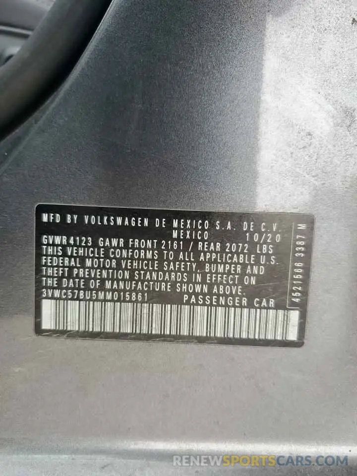 12 Фотография поврежденного автомобиля 3VWC57BU5MM015861 VOLKSWAGEN JETTA 2021