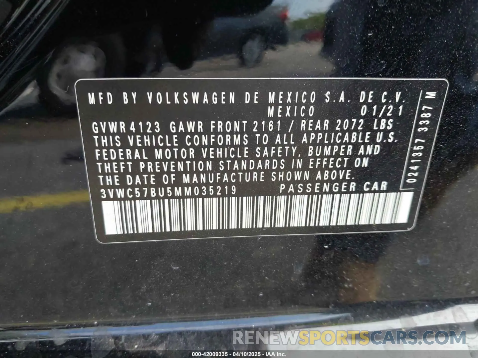 9 Фотография поврежденного автомобиля 3VWC57BU5MM035219 VOLKSWAGEN JETTA 2021