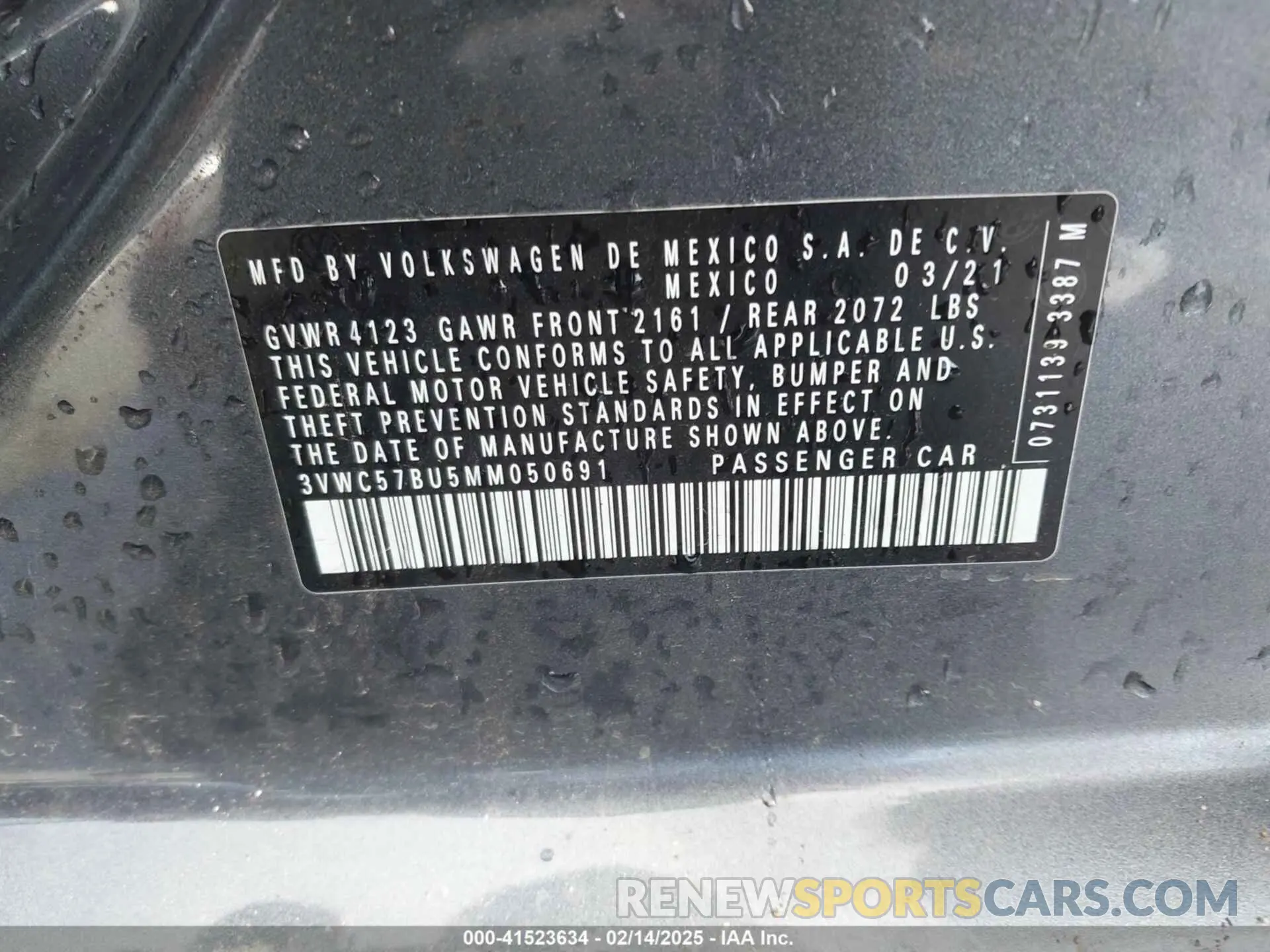 9 Photograph of a damaged car 3VWC57BU5MM050691 VOLKSWAGEN JETTA 2021