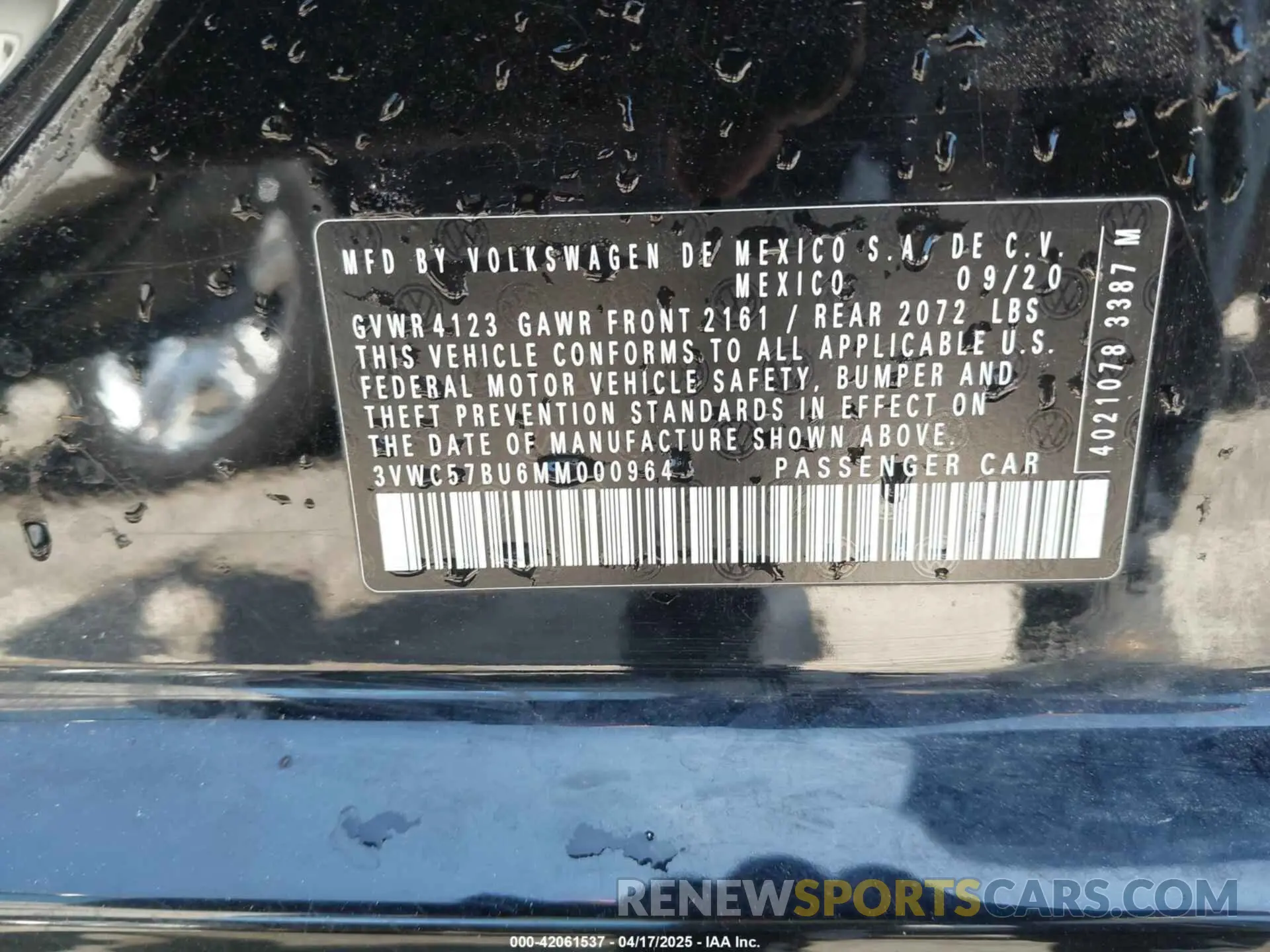 9 Фотография поврежденного автомобиля 3VWC57BU6MM000964 VOLKSWAGEN JETTA 2021