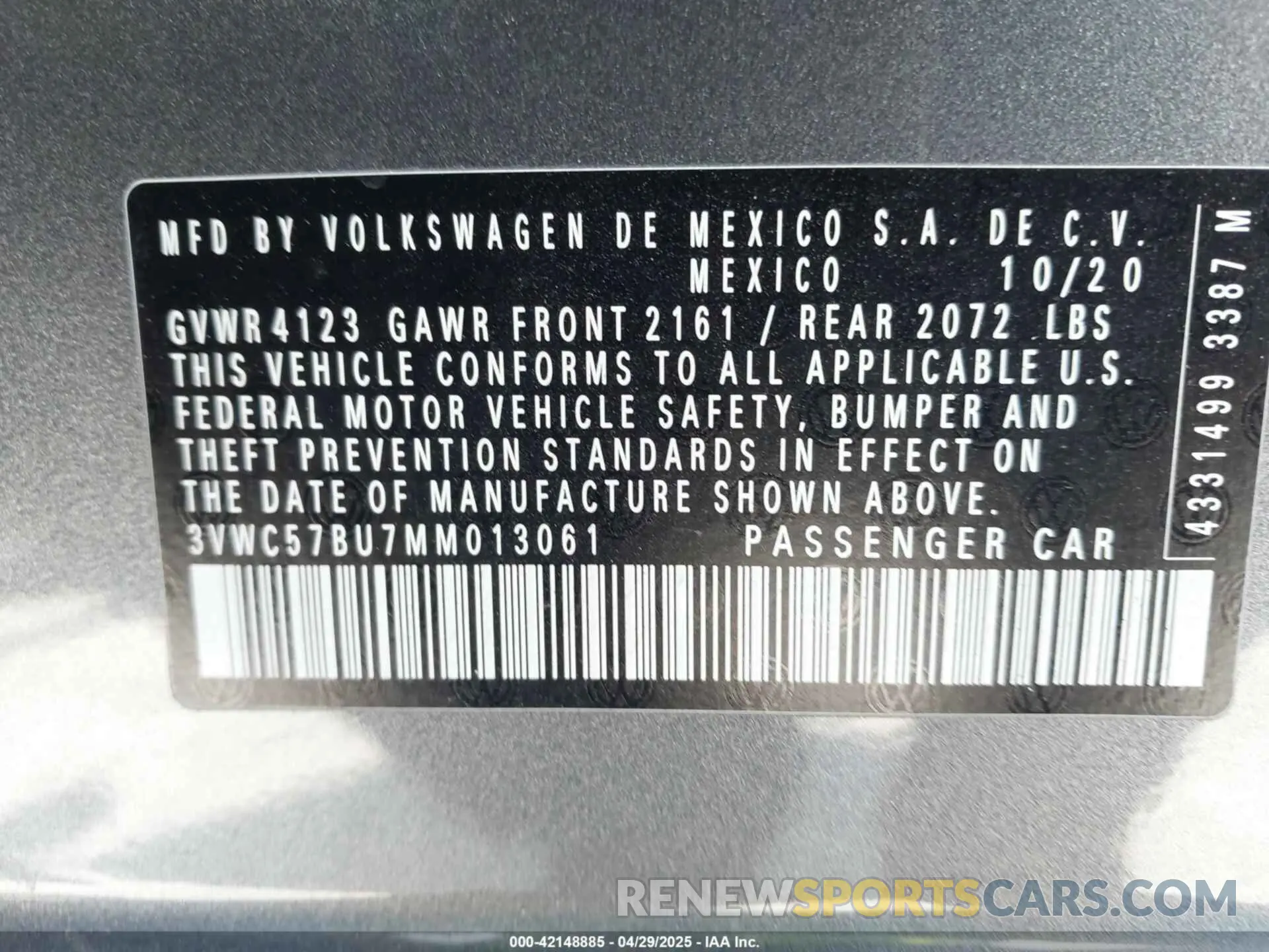 9 Фотография поврежденного автомобиля 3VWC57BU7MM013061 VOLKSWAGEN JETTA 2021