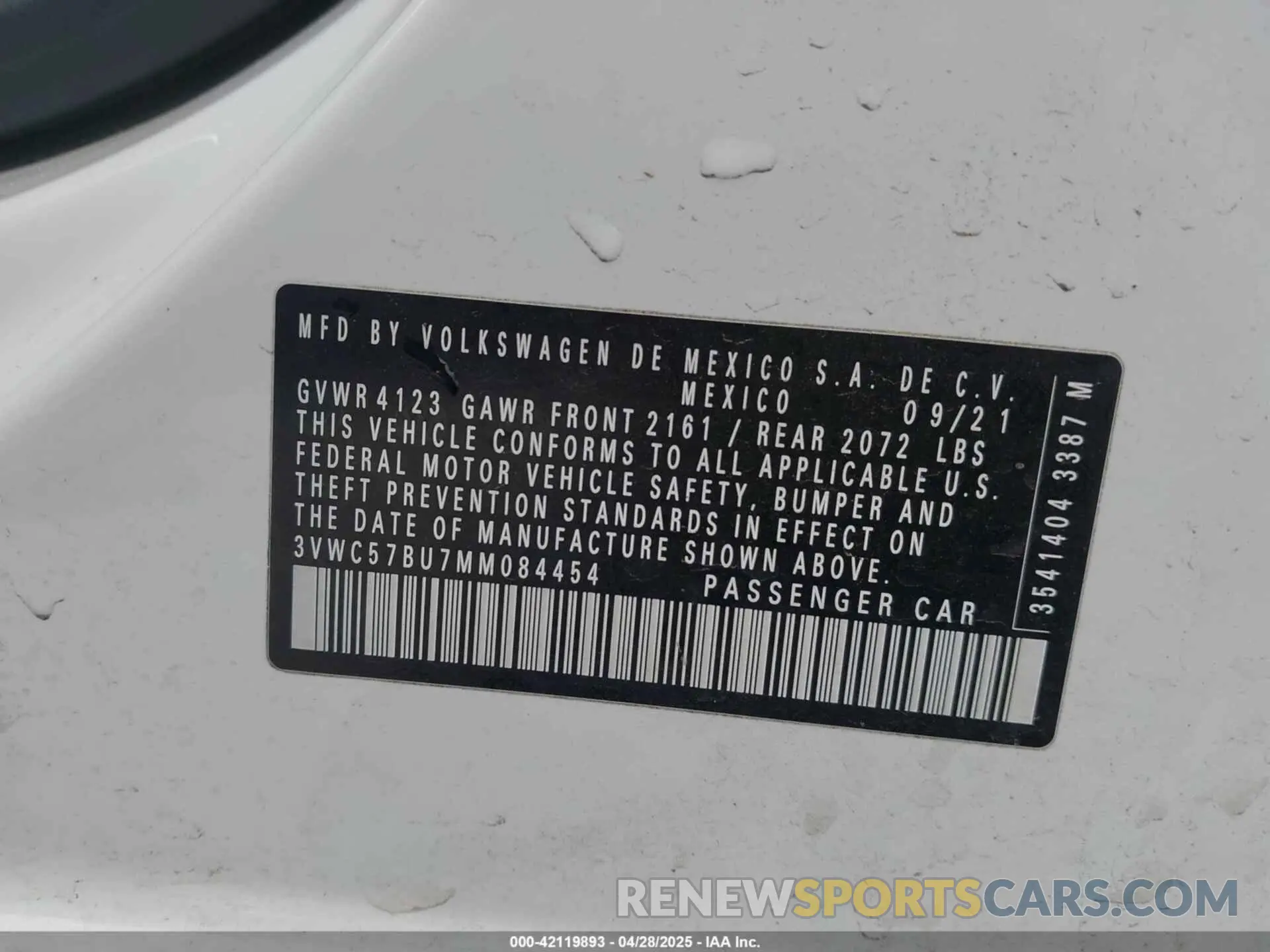 9 Photograph of a damaged car 3VWC57BU7MM084454 VOLKSWAGEN JETTA 2021