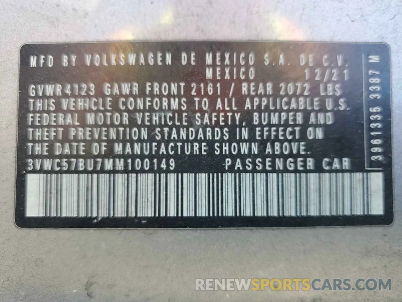 12 Фотография поврежденного автомобиля 3VWC57BU7MM100149 VOLKSWAGEN JETTA 2021
