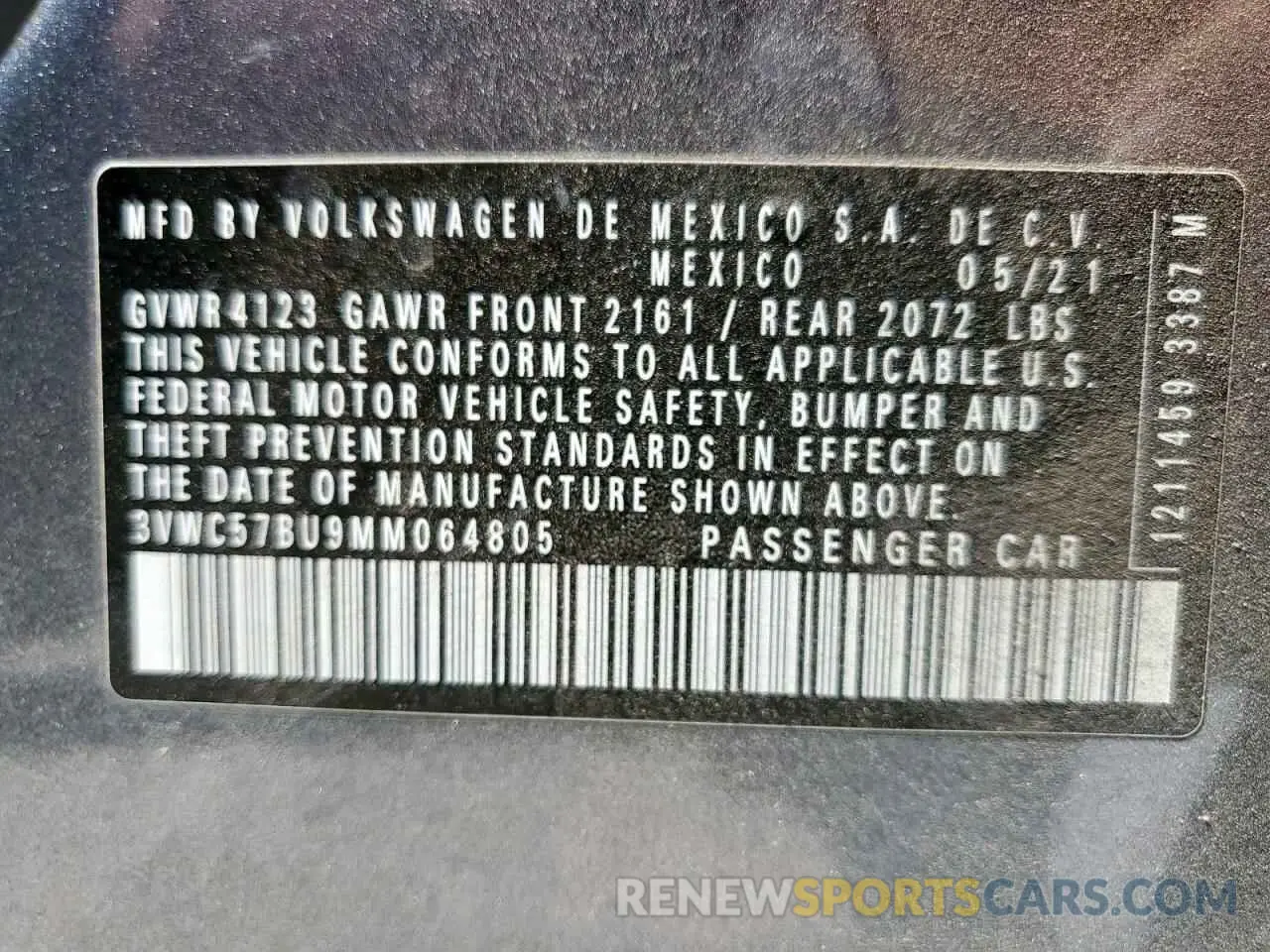 12 Фотография поврежденного автомобиля 3VWC57BU9MM064805 VOLKSWAGEN JETTA 2021