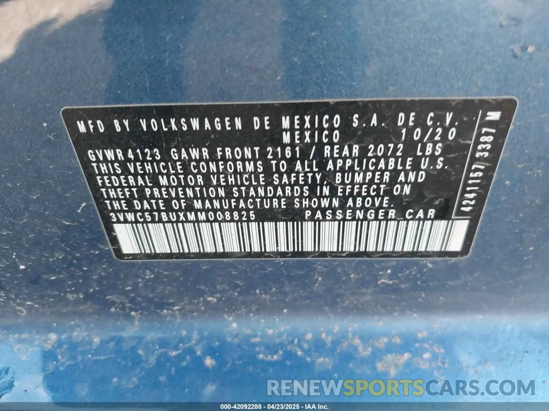 9 Photograph of a damaged car 3VWC57BUXMM008825 VOLKSWAGEN JETTA 2021